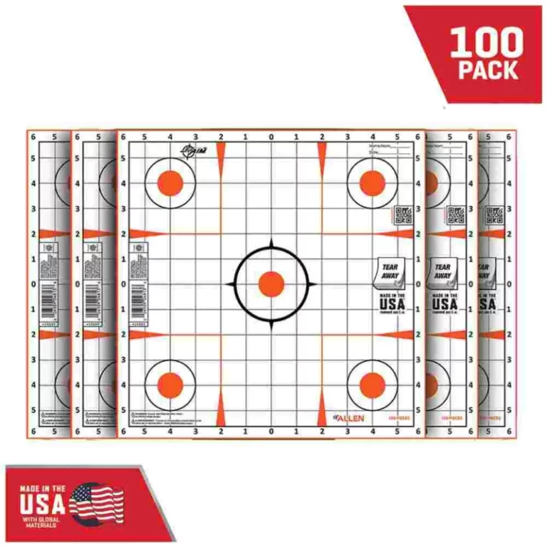 Allen EZ Aim Paper Targets 12" Peel Away Grid Orange and White 100 Pack