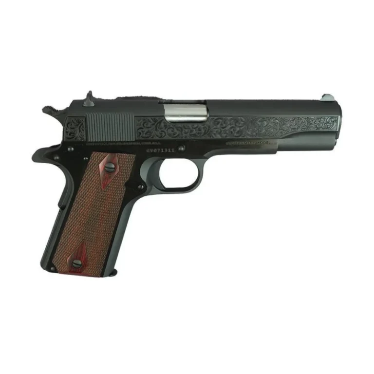Colt 1911 Gov't Model Handgun .45 ACP 7rd Magazine 5" Barrel Black with Filigree Frame and Barrel No Sights