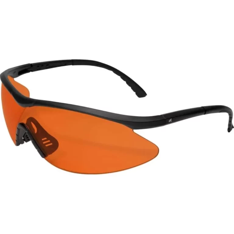 Edge Eyewear Fastlink Shooting Glasses Black Frame with Orange G15 Vapor Shield Lens
