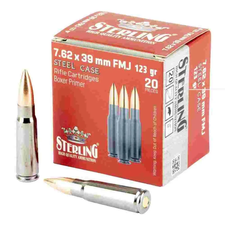 Global Ordnance Sterling Steel Case Select Rifle Ammunition 7.62x39mm 123 gr FMJ 2362 fps 20/ct