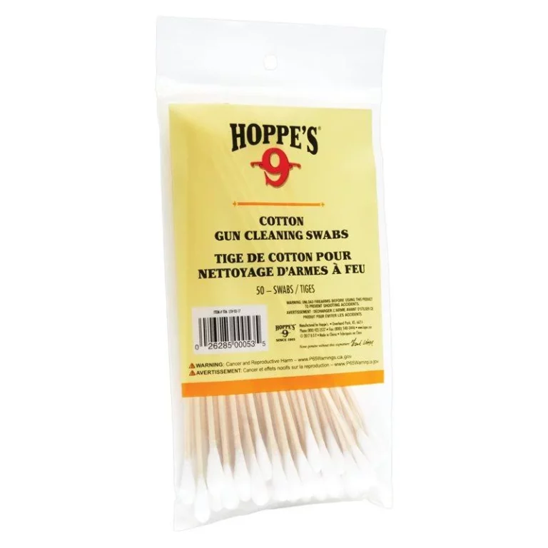 COTTON CLEANING SWAB 50 CT WOOD GRAIN 5.9 POLY BAG