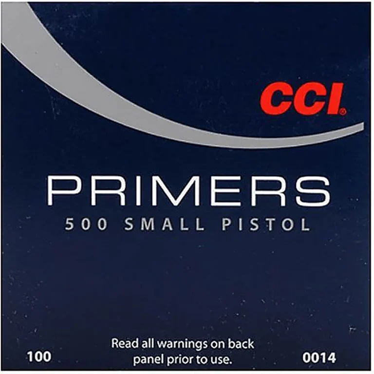 CCI 500 STD SMALL PISTOL PRIMER 100 RD/BX 10BX/BRICK 50 BX/CS